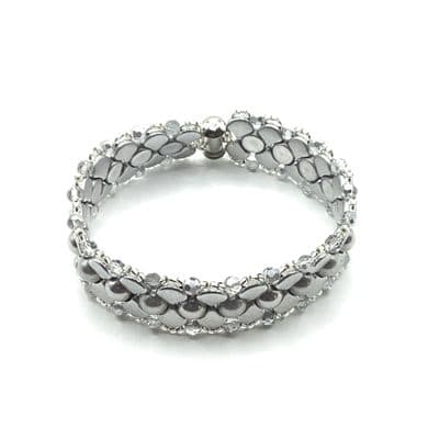 GINKO Silver Tone Hand Beaded Bracelet 7½