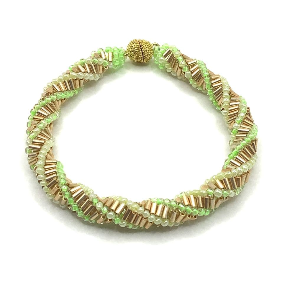GOLDEN Russian Helix Hand Beaded Bracelet 7