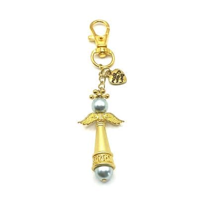 Guardian Angel G/P Keyring Light Blue 3½