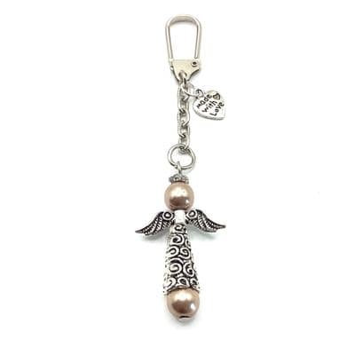 Guardian Angel S/P Keyring Light Brown  4