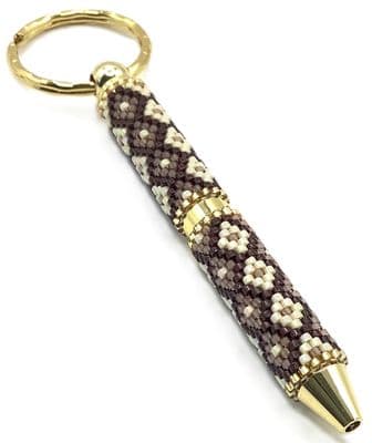 Keyring or Hanging Gold Plated Pen Snake Skin Pattern   PEN0005