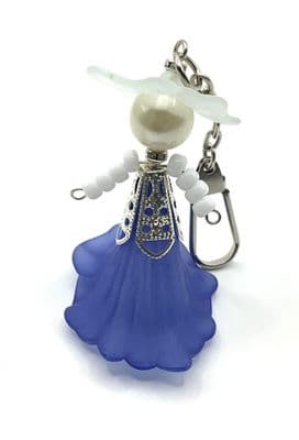 Lucky Lady Mauve & White Keyring 4