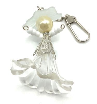 Lucky Lady Transparent & White Keyring 4