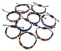Macrame Silk Cord 7 Beads Bracelet  One Size MNBR0013