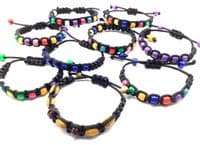 Macrame Silk Cord 7 Beads Bracelet  One Size MNBR0013