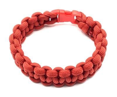 Paracord Bracelet Cobra Style Red 7½-8