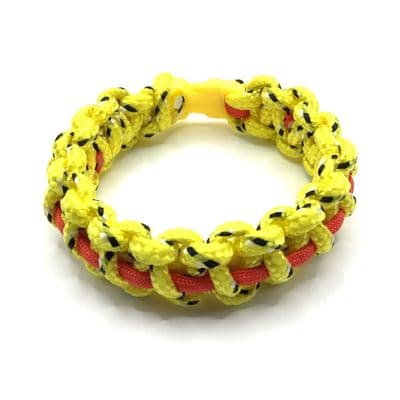 Paracord Cobra Thin LIne Bracelet Yellow/Red 7