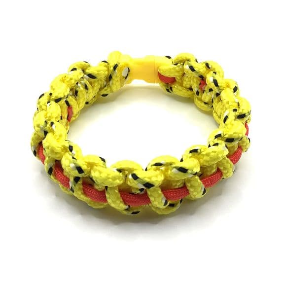 Paracord Cobra Thin LIne Bracelet Yellow/Red 7