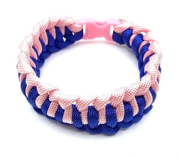 Paracord Genose Bracelet Blue/Pink 6½