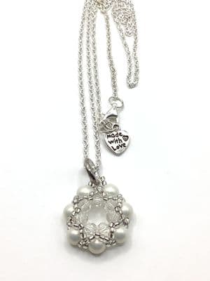 Pendant with Glass Pearls & Facet 1