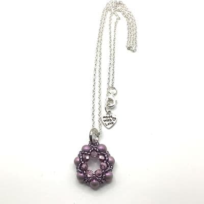 Pendant with Glass Pearls & Facets 1
