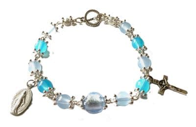 Rosary Bracelet Lt Blue 8½