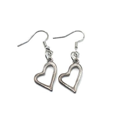 Silver Plated  Heart Earrings  EAR0014