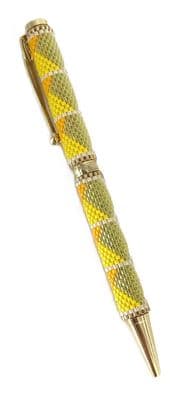 Slimline Roller Pen G/P - Gold & Yellow Diamonds PEN0021