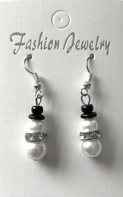 Snowman Small Earrings White/Yellow ¾