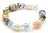 Stretch Glass Beads Bracelet  STRBR0044