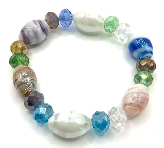 Stretch Glass Beads Bracelet  STRBR0044