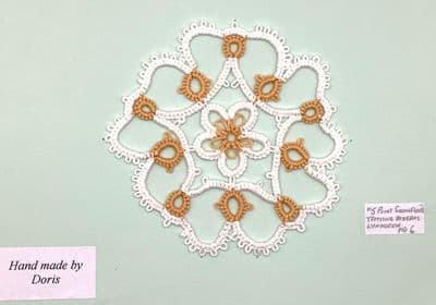 Tatted 5 Point Snowflake Motif  4