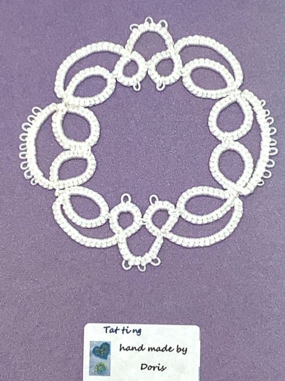 Tatted Ring Rose Motif  3½