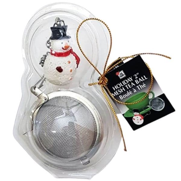 2 inch Tea Infuser Ball with Christmas Snowman Charm for loose leaf tea