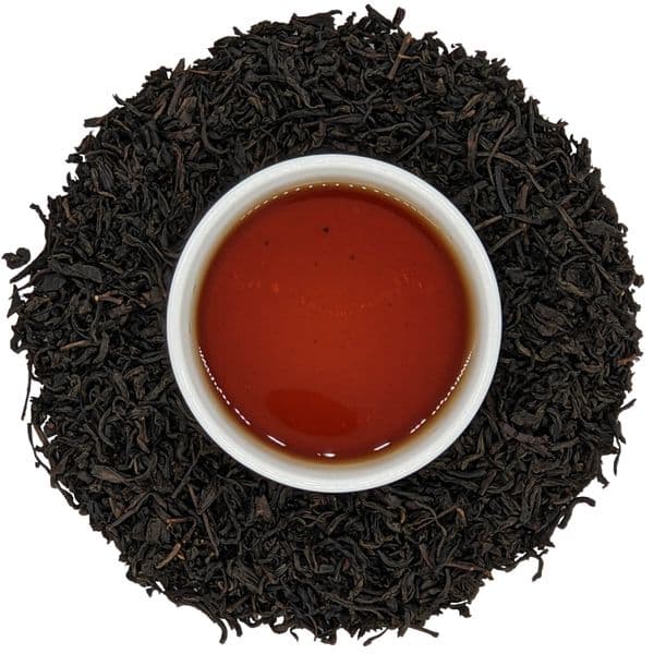 Lapsang Souchong black loose leaf naturally smoked tea.