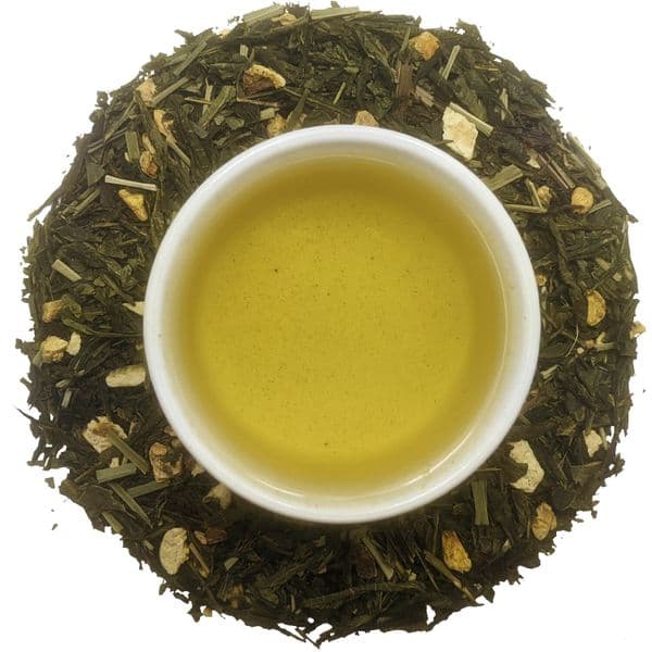 Lemon Ginger Sencha Loose Leaf Green Wellness Tea