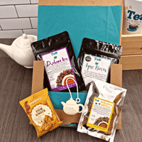 Local Heroes Loose Leaf Tea & Biscuits Letterbox Gift Set. Teas from Durham Newcastle and Northumberland