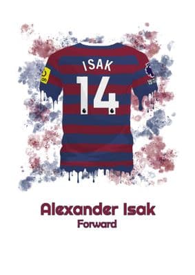 Alexander Isak - 14 - 2024 Newcastle Away Shirt