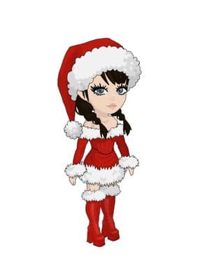 Christmas Girl Cartoon Drawing 1