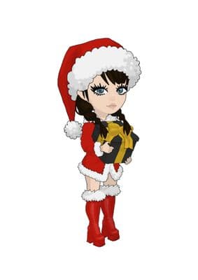Christmas Girl Cartoon Drawing 2