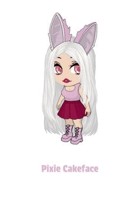 Pixie Pink Fox Cartoon Drawing