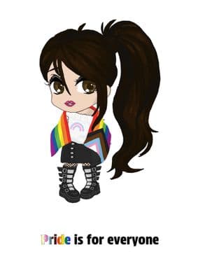 Pride Girl Cartoon Drawing 1