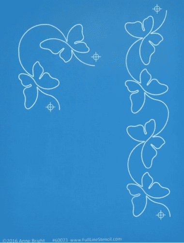 Butterfly Border with Corner 2" Width Stencil