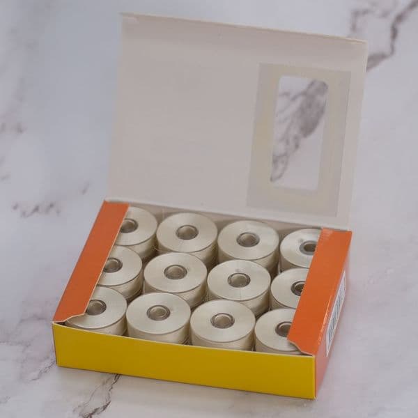 DecoBob Wonderfil Antique White 24 Pack M Size Bobbins