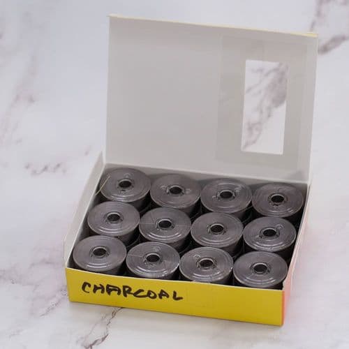 DecoBob Wonderfil Charcoal 24 Pack M Size Bobbins