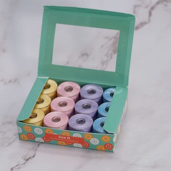 DecoBob Wonderfil Pastel 24 Pack M Size Bobbins