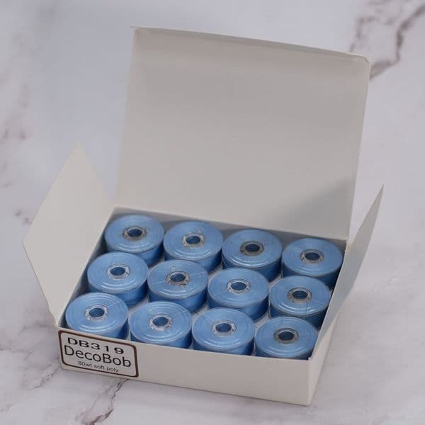 DecoBob Wonderfil Sky Blue 24 Pack M Size Bobbins