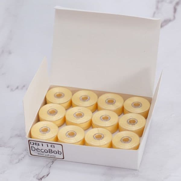 DecoBob Wonderfil Soft Yellow 24 Pack M Size Bobbins