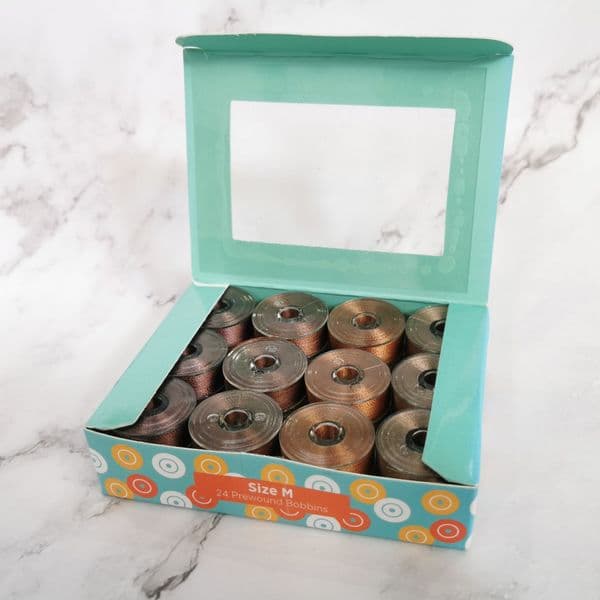 DecoBob Wonderfil Wood 24 Pack M Size Bobbins