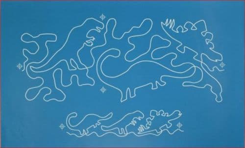 Dinosaurs Stencil (14 ¼” x 6” & 1 ¾” wide border)