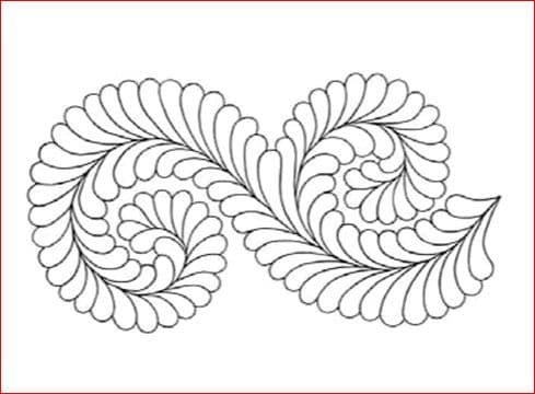 Fancy Feather Border Stencil