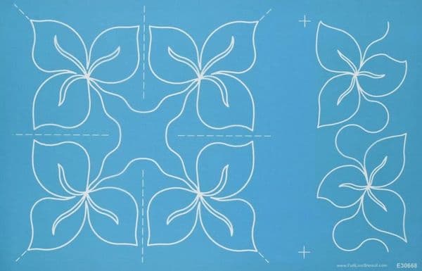 Fancy Tri-Leaf with Border Stencil