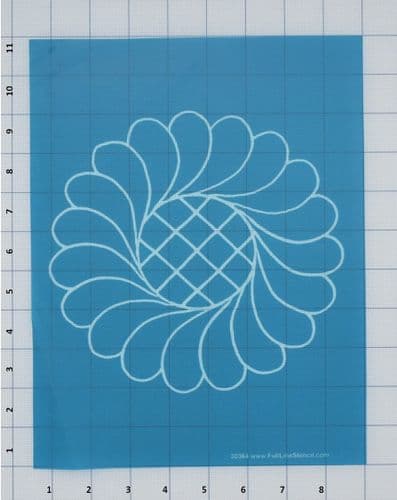 Feather Wreath with Grid Centre Stencil (7½")