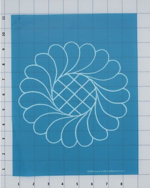 Feather Wreath with Grid Centre Stencil (7½