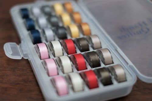 Filled Bobbinbox with 30 Wonderfil Assorted M Bobbins - Set 1