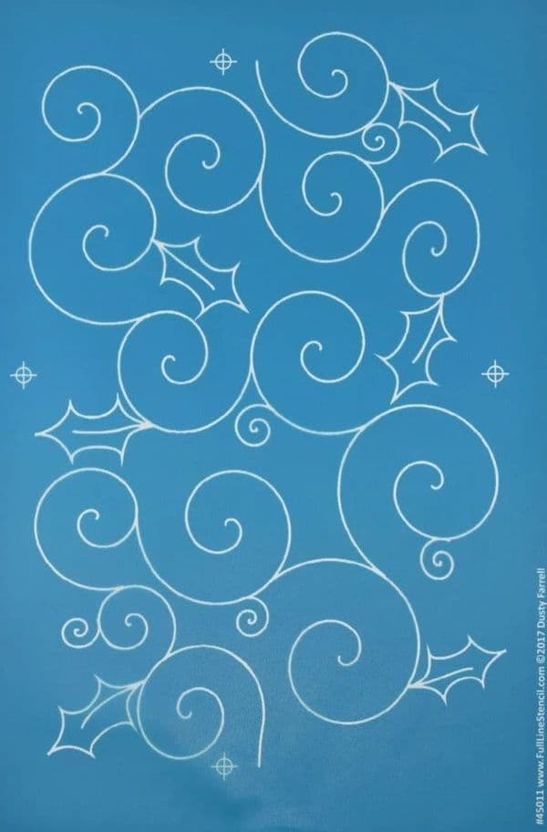 Holly Swirl Stencil by Dusty Farrell