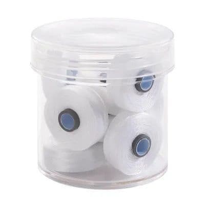 Magna Glide Delights White 40wt Trilobal Polyester M Size Bobbins (Tub of 10)