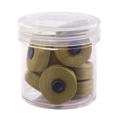 Magna Soft Light Olive 50wt Polyester M Size Bobbins (Tub of 10)