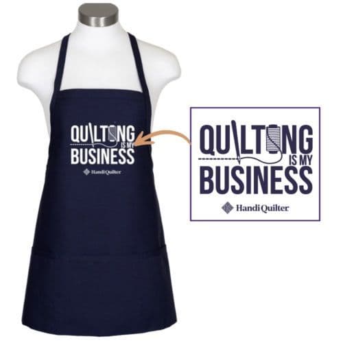 Quilting Is My Business Navy Apron