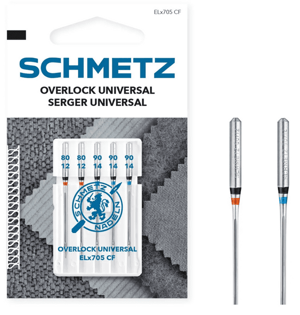 Schmetz Double Scarf Overlock Universal Needles Assorted 80/90 Pack of 5